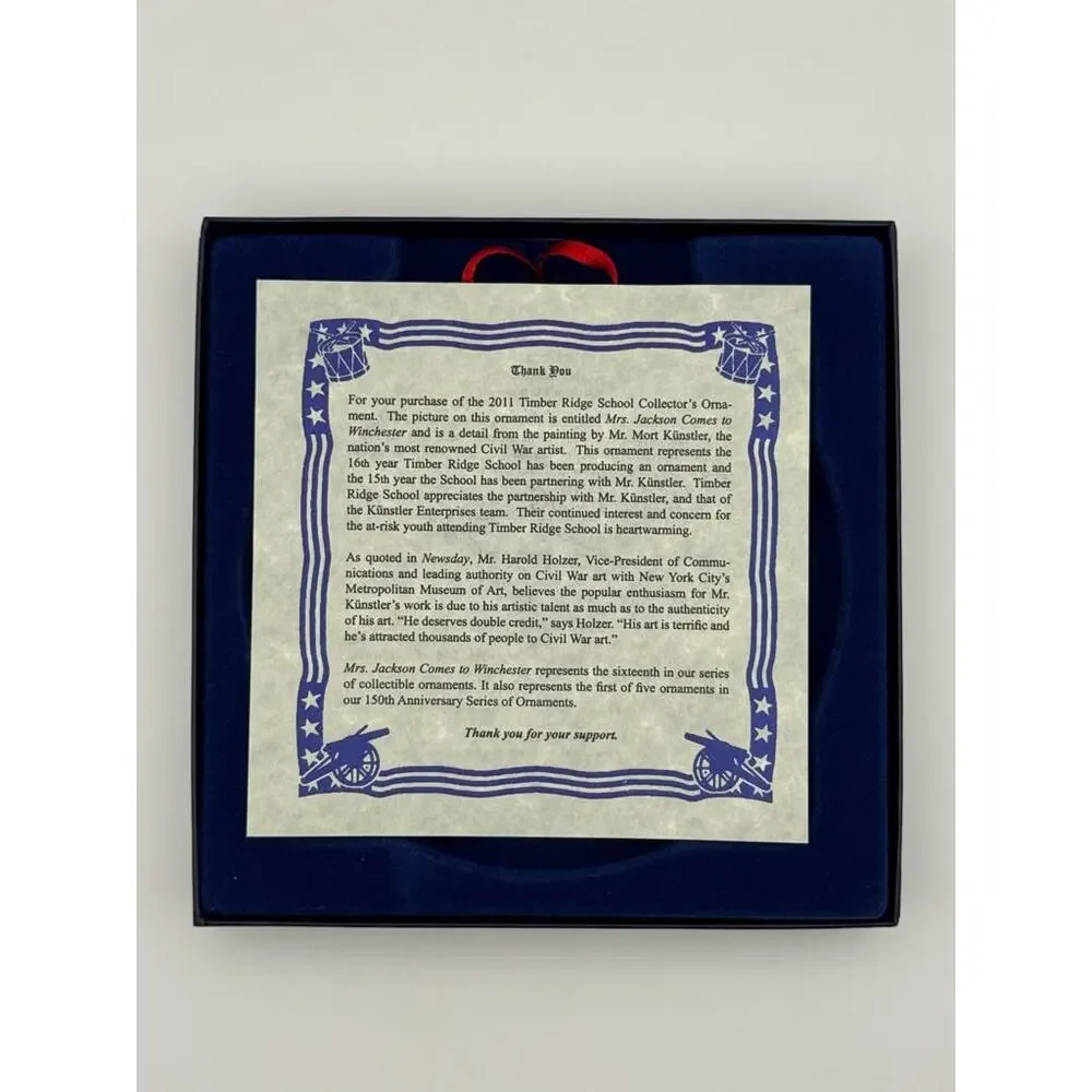 Mort Kunstler 2011 Mrs. Jackson Comes to Winchester #1456 Civil War Ornament